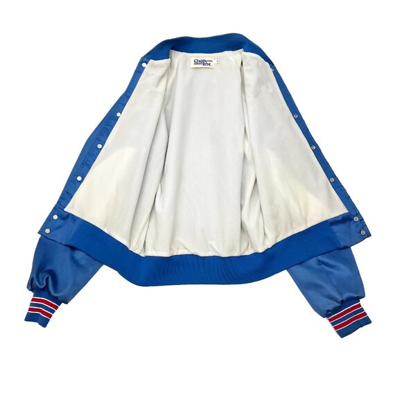 Vintage 80s Chalk Line NFL Buffalo Bills Satin Bomber Spellout Jacket Mens - Picture 4 of 5